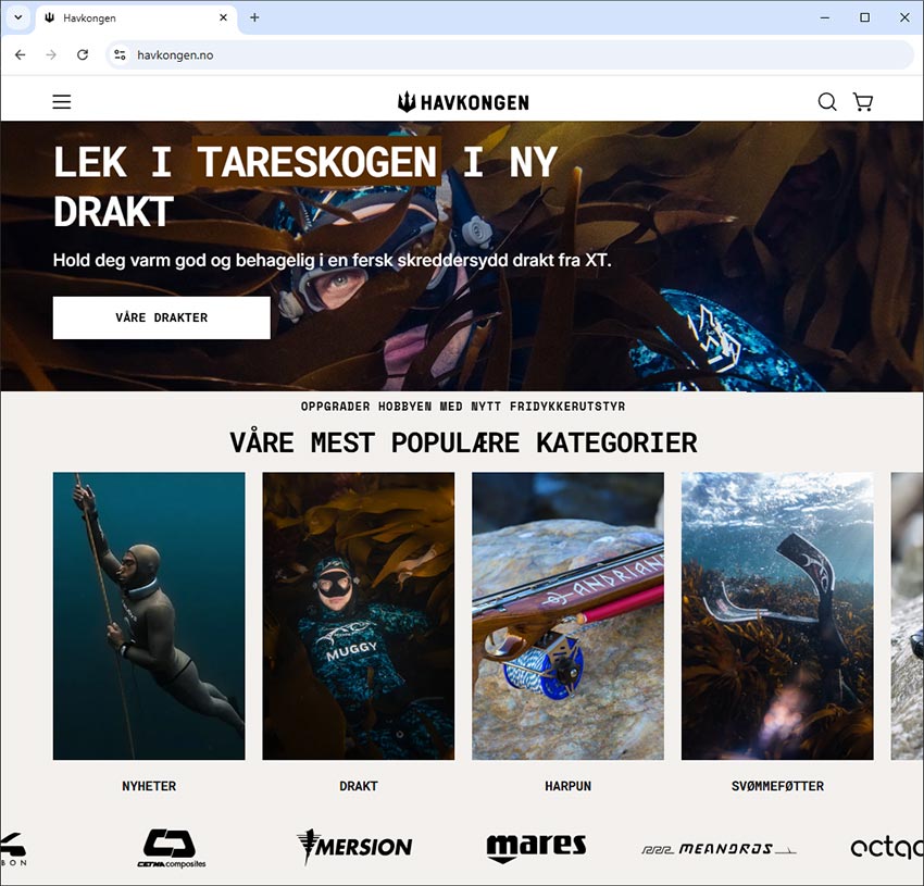 Havkongen med ny nettbutikk