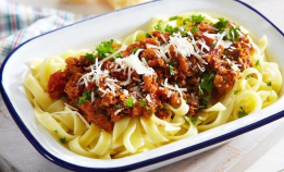 Pasta bolognese med krabbe