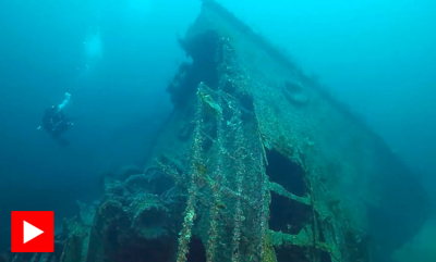 Sprengt av magnetisk mine