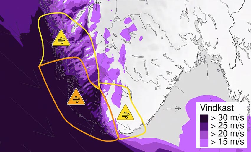 Varsler orkan på Sørvestlandet